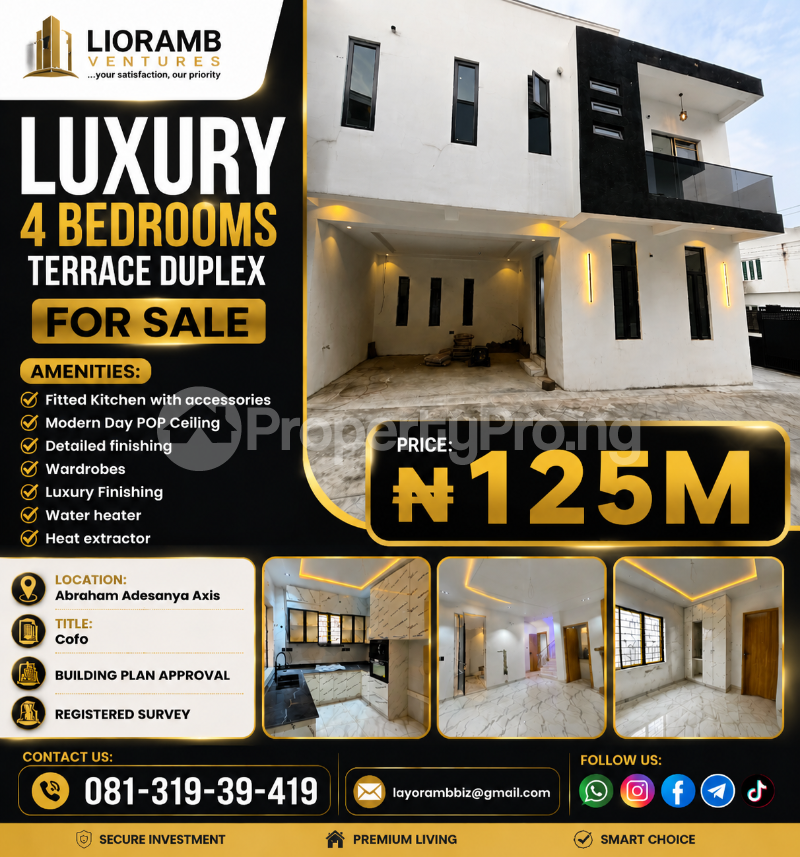 4 bedroom House for sale Abraham adesanya estate Ajah Lagos
