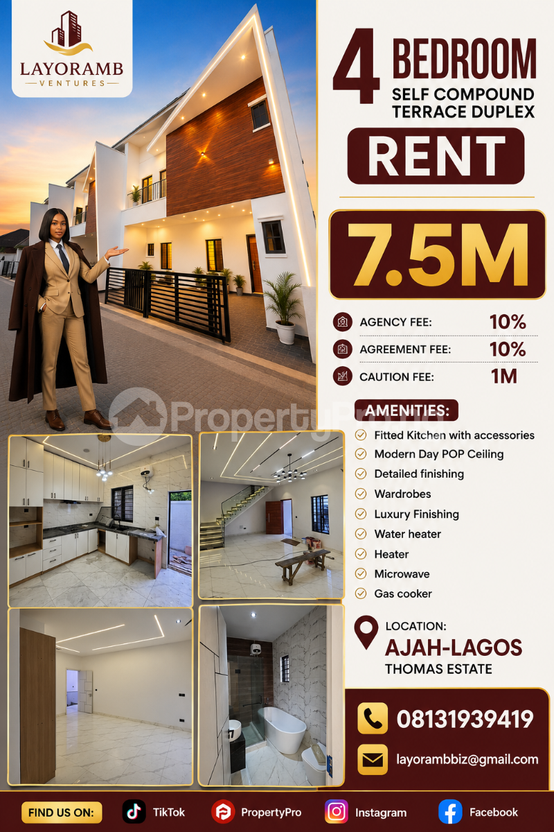 4 bedroom House for rent Thomas estate Ajah Lagos