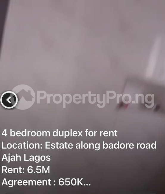 4 bedroom Flat / Apartment for rent Badore Bus Stop Ajah Lagos