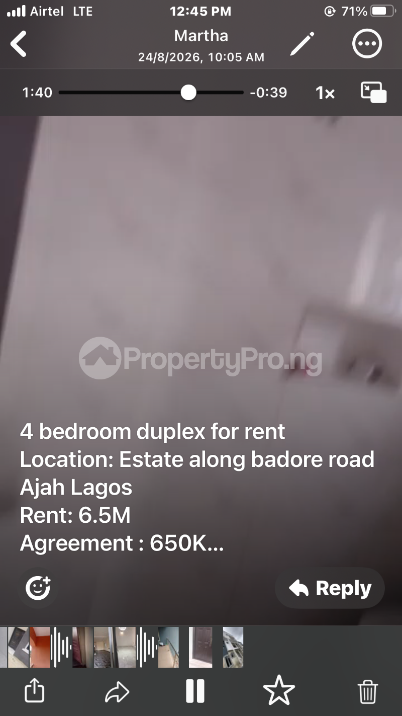 4 bedroom Flat / Apartment for rent Badore Bus Stop Badore Ajah Lagos