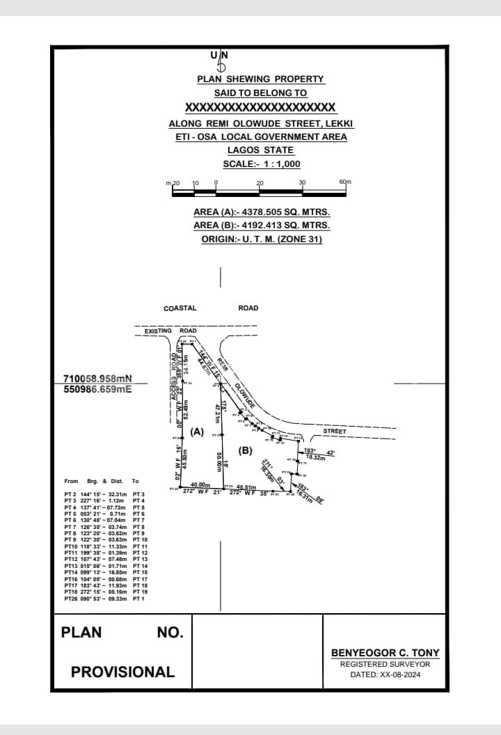 Land for sale Blue Okunde Tourism Zone ONIRU Victoria Island Lagos