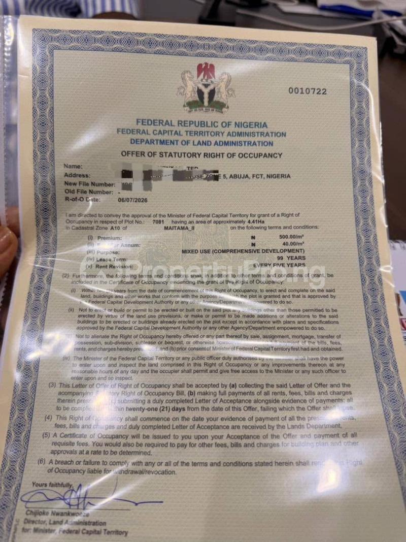 Land for sale Maitama Phase 1 Abuja