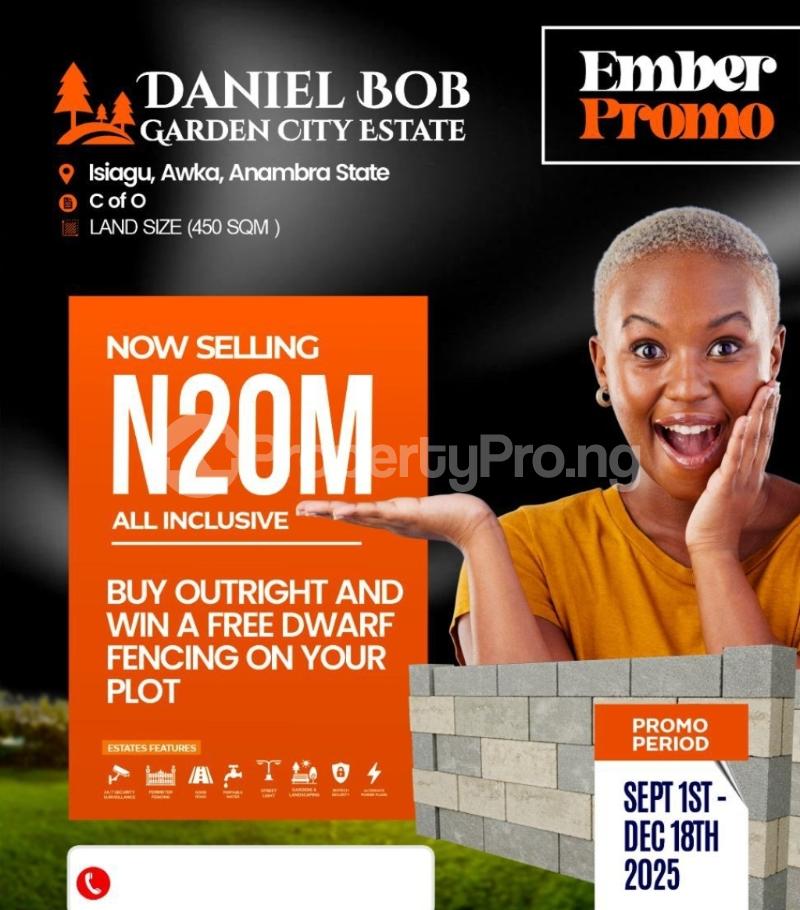 Land for sale Daniel Bob Garden City Anambra State Awka South Anambra