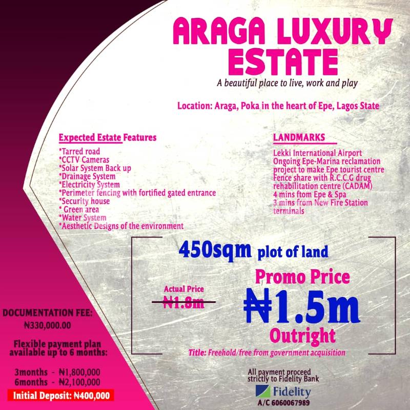 Land for sale Araga, Poka, Epe Lagos