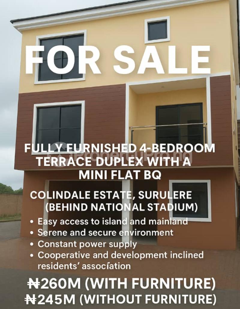 4 bedroom House for sale Behind National Stadium Surulere Lagos