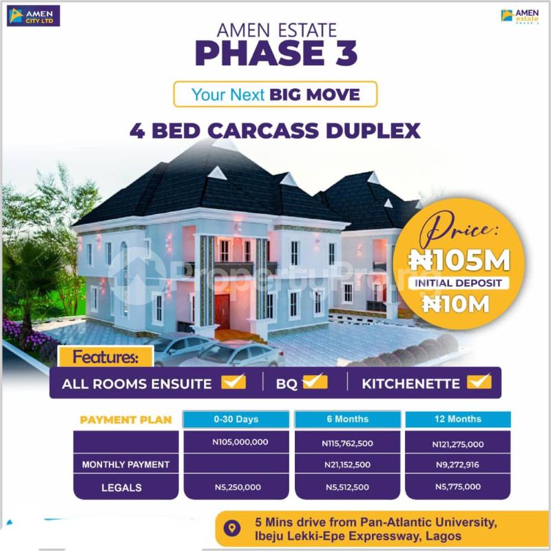 4 bedroom House for sale Amen Estate Phase 3 Opposite Eleko Ibeju-Lekki Lagos - 0