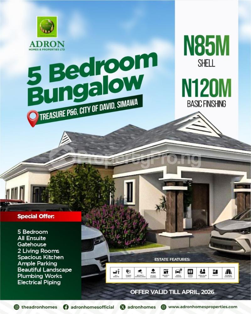 5 bedroom House for sale Treasure Park And Gardens Estate (city Of David) Sagamu Ogun