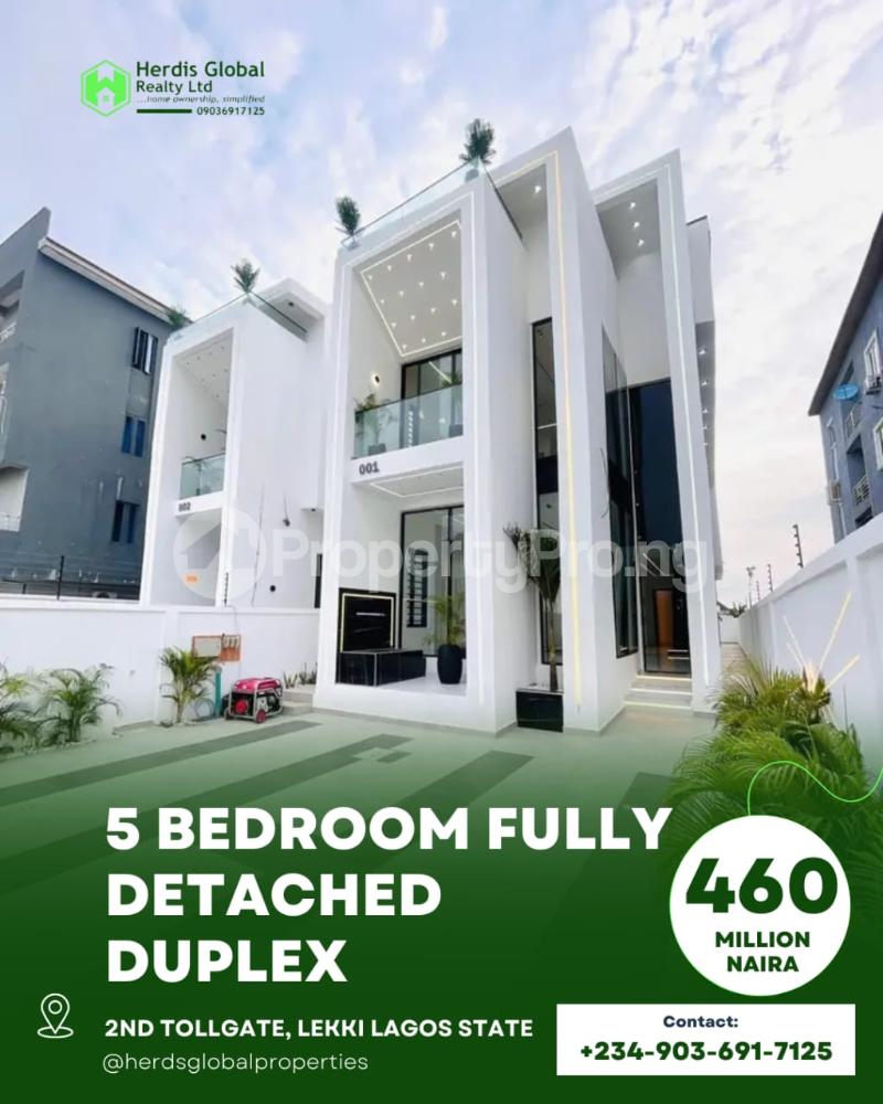 5 bedroom House for sale 2nd Tollgate Axis, Oral Estate Lekki Lagos
