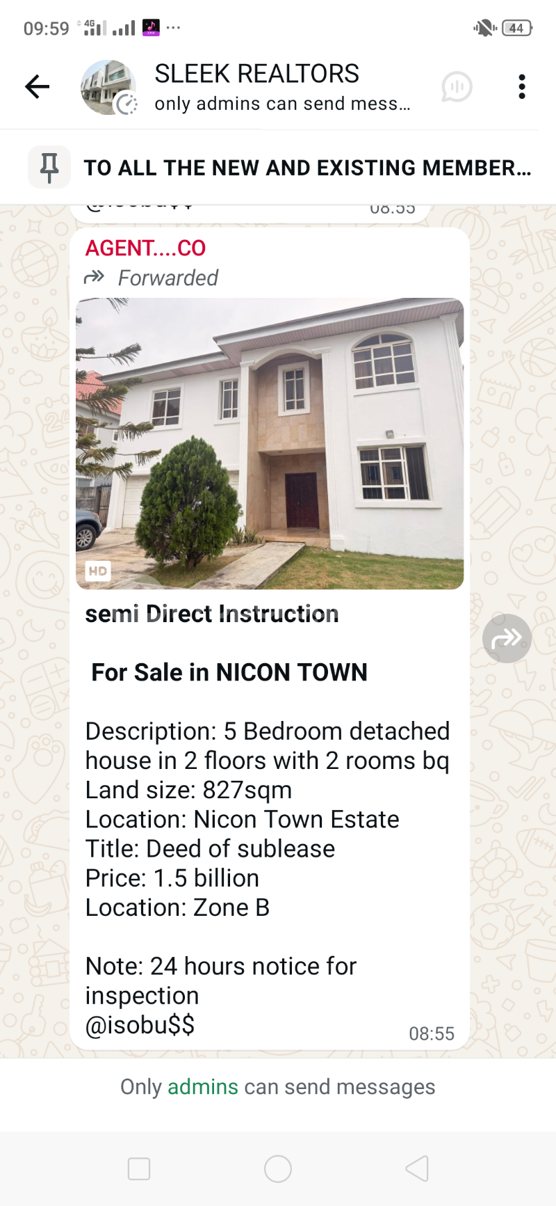 5 bedroom House for sale In An Estate Nicon Town Lekki Lagos