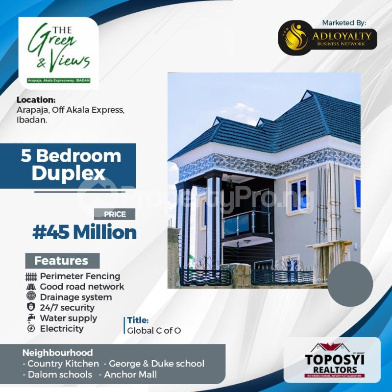 5 bedroom House for sale Arapaja Akala Express Ibadan Oyo