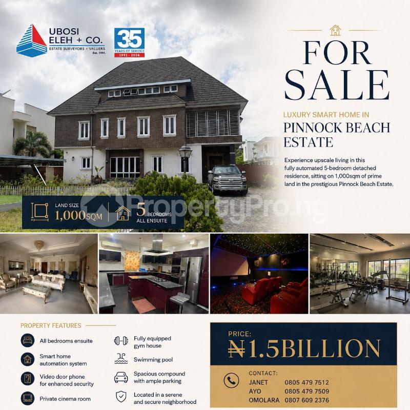 5 bedroom House for sale Pinnock Beach Estate Victoria Island Lagos