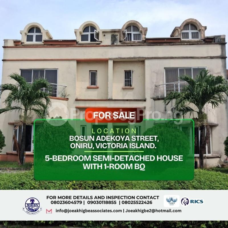 5 bedroom House for sale Bosun Adekoya Street ONIRU Victoria Island Lagos