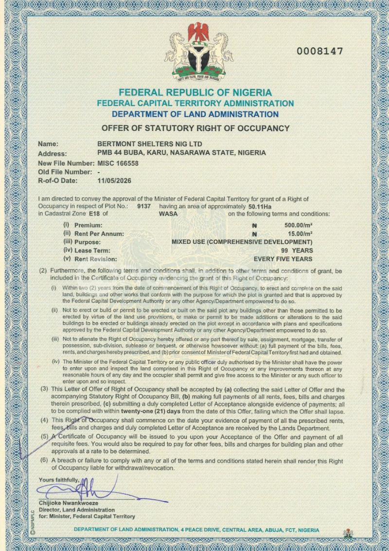 Land for sale Apo Wasa Apo Abuja