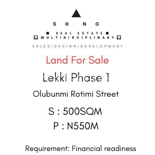 Land for sale Olubunmi Rotimi Street Lekki Phase 1 Lekki Lagos