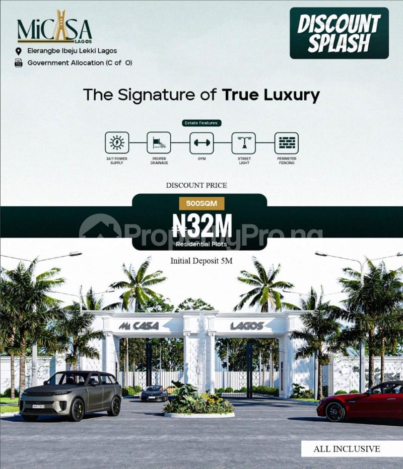 5 bedroom Land for sale Elerangbe Ibeju Lekki Ibeju-Lekki Lagos