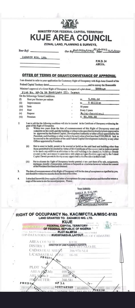 Land for sale Kuje Abuja