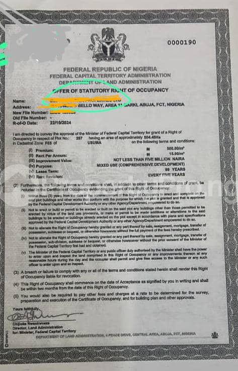 Land for sale Katampe Abuja
