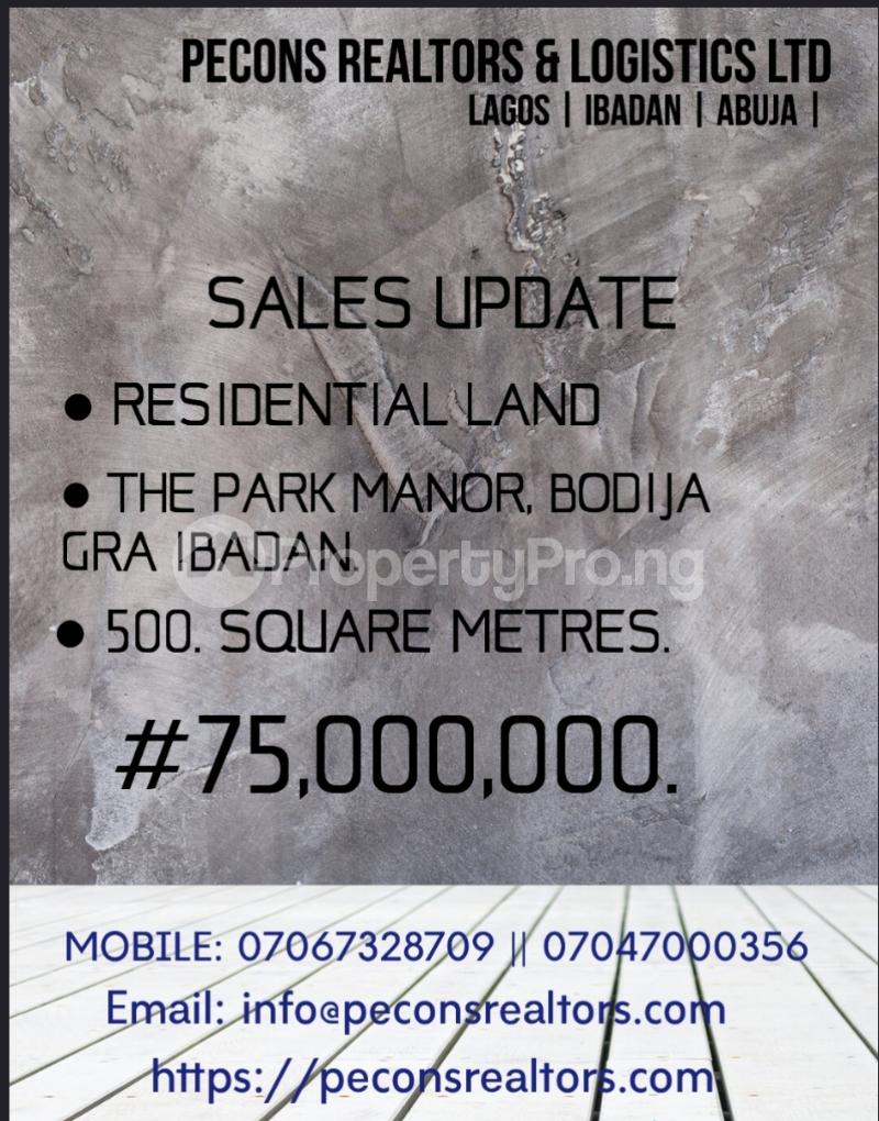 Land for sale The Park Manor (bodija Gra) Samonda Ibadan Oyo - 1