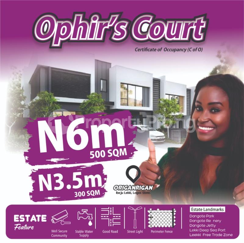 Land for sale Ophir's Court Estate Origanrigan Ibeju-Lekki Lagos
