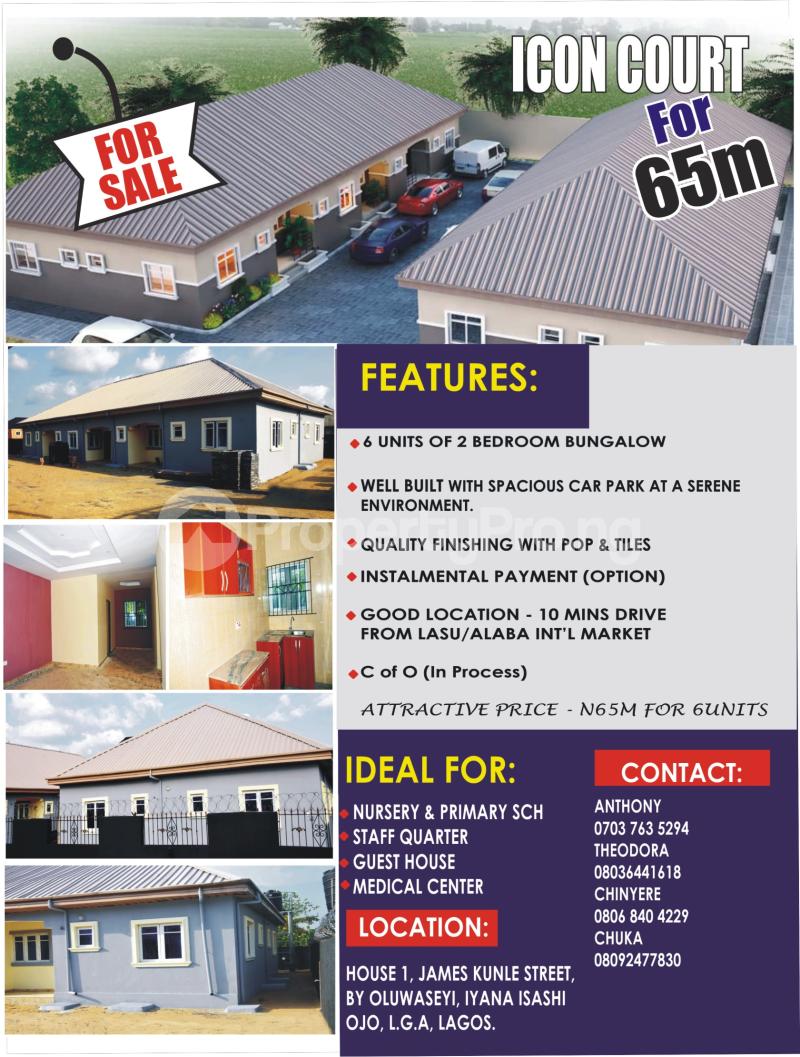 2 Bedroom House in Okokomaiko Ojo Lagos House for sale in ojo House