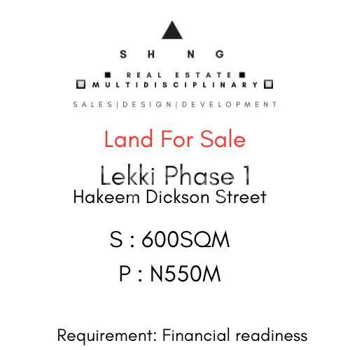 Land for sale Hakeem Dickson Street Lekki Phase 1 Lekki Lagos