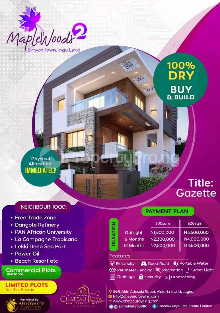 Land for sale Siriwon Town, Ibeju Lekki Ibeju-Lekki Lagos