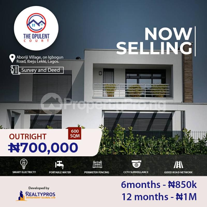 Land for sale Aboriji Village, On Igbogun Road Free Trade Zone Ibeju-Lekki Lagos