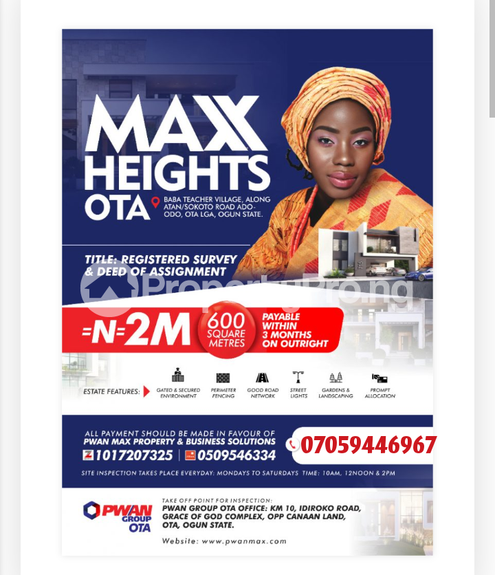 Land for sale Idiroko Ado Odo/Ota Ogun