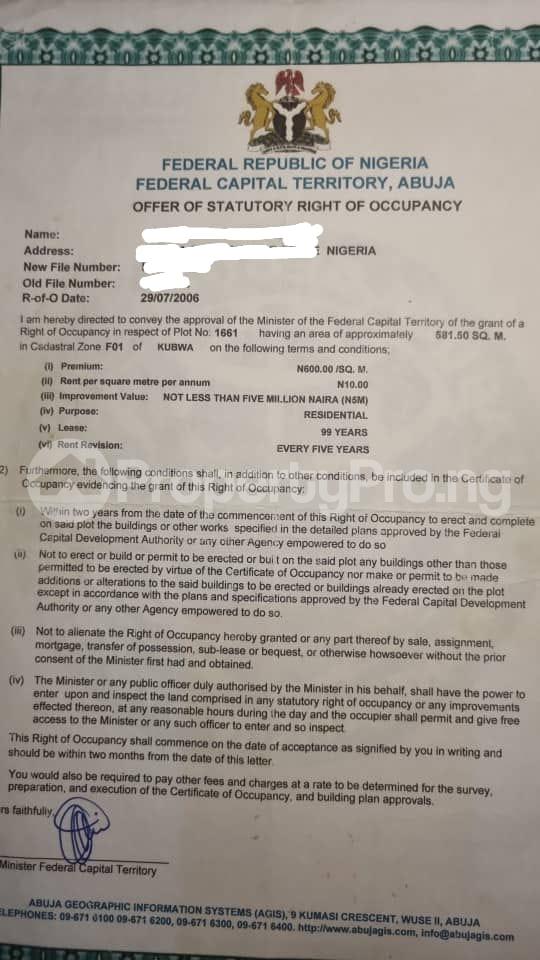 Land for sale Fo1, Kubwa Abuja