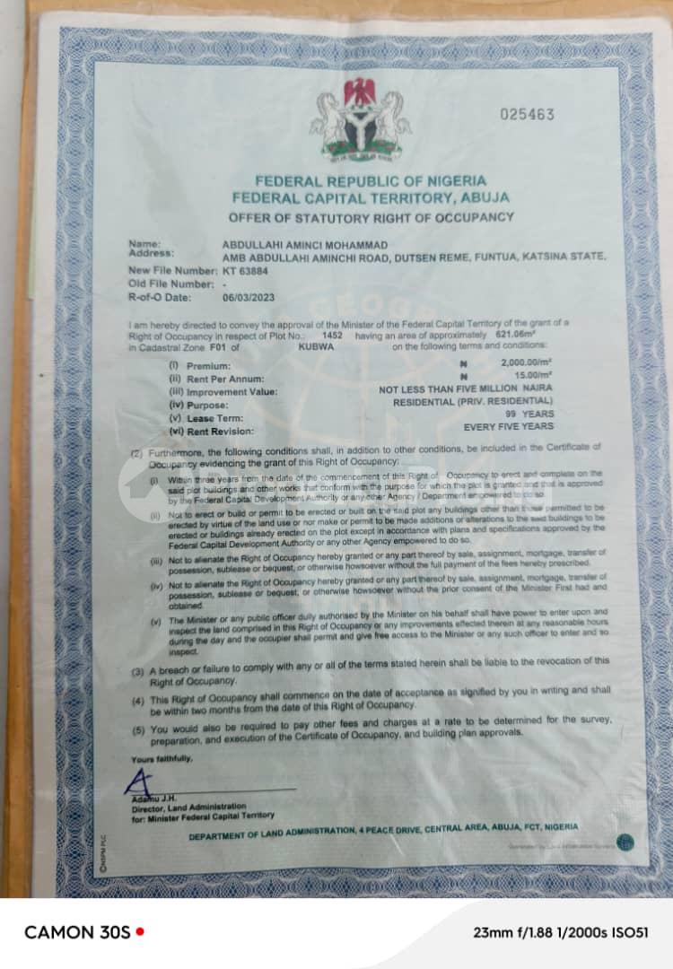 Land for sale Kubwa Kubwa Abuja