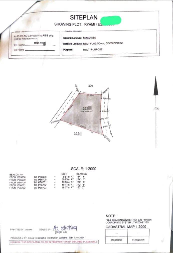 Land for sale Kyami District Phase 5 Abuja