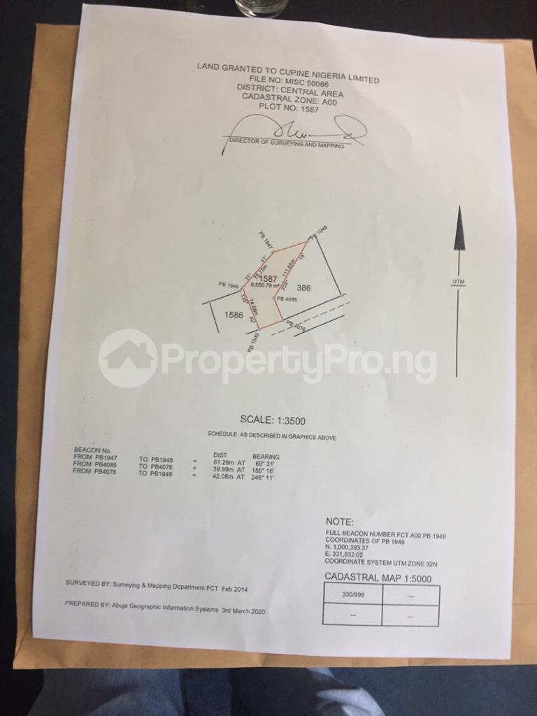 Land in Central Area Abuja Land for sale in centralarea Land in