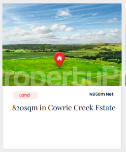 Land for sale Cowrie Creek Estate Lekki Lagos