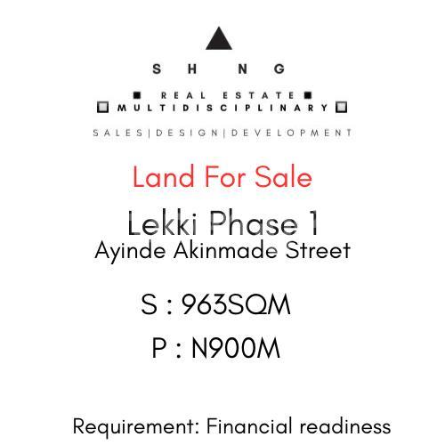 Land for sale Ayinde Akinmade Street Lekki Phase 1 Lekki Lagos