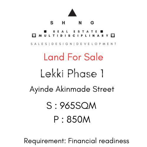 Land for sale Ayinde Akinmade Street Lekki Phase 1 Lekki Lagos