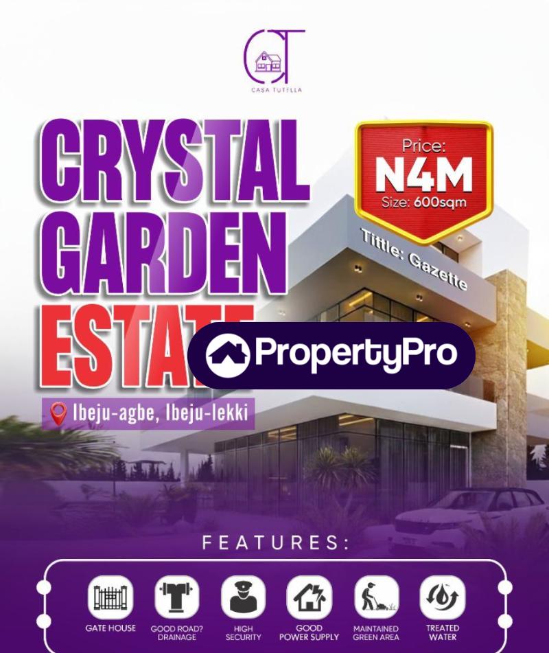 Land for sale Crystal Garden Estate, Ibeju Agbe Ibeju-Lekki Lagos