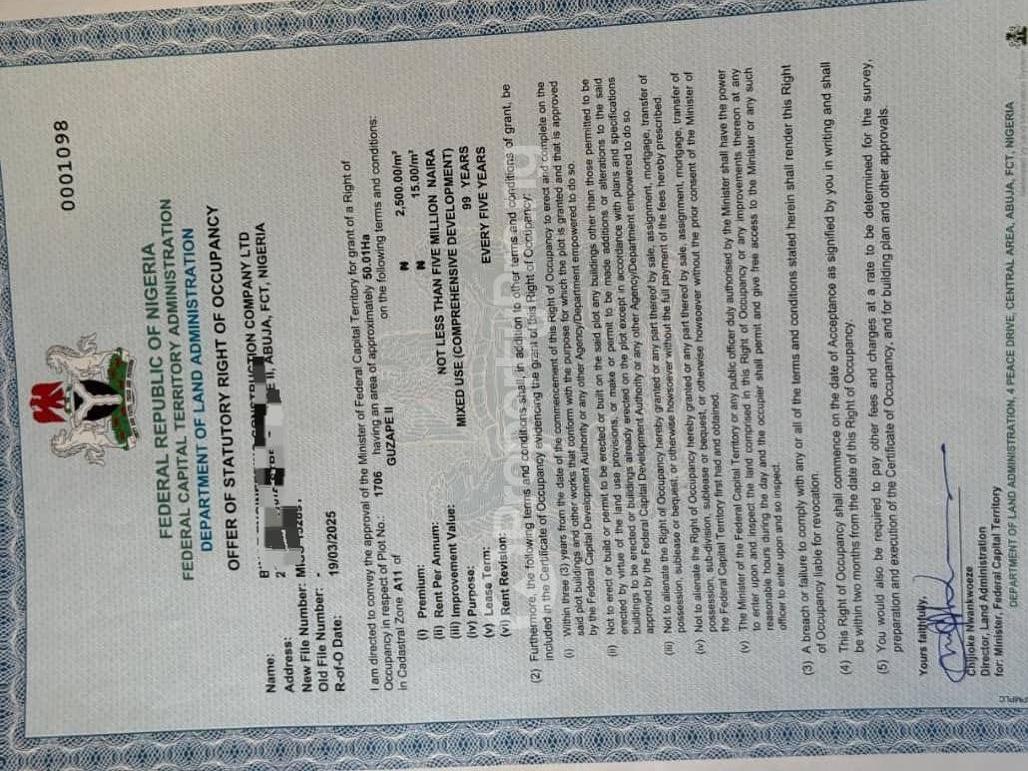 Land for sale Guzape Abuja - 0