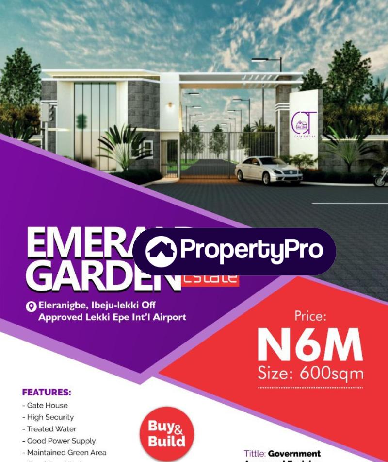 Land for sale Emerald Garden Estate, Eleranigbe, Ibeju-Lekki Lagos