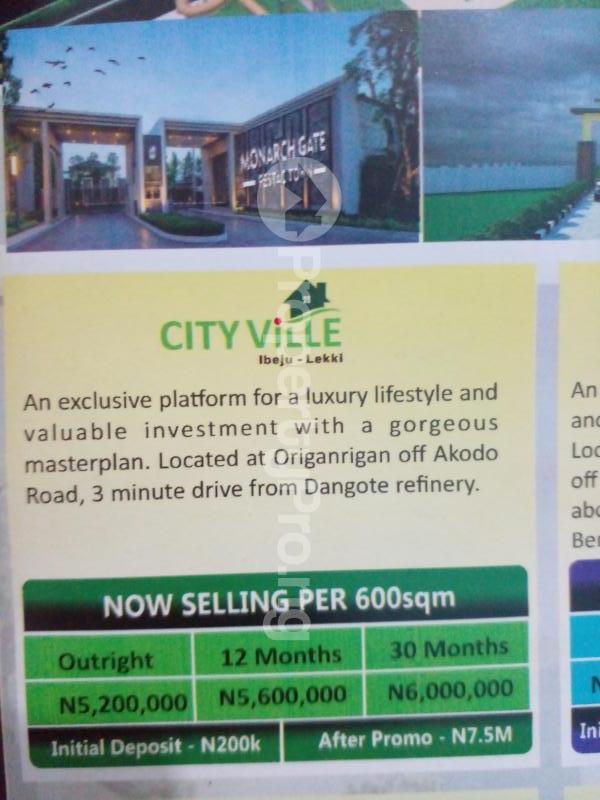 Land for sale Dangote Refinery Origanrigan Ibeju-Lekki Lagos