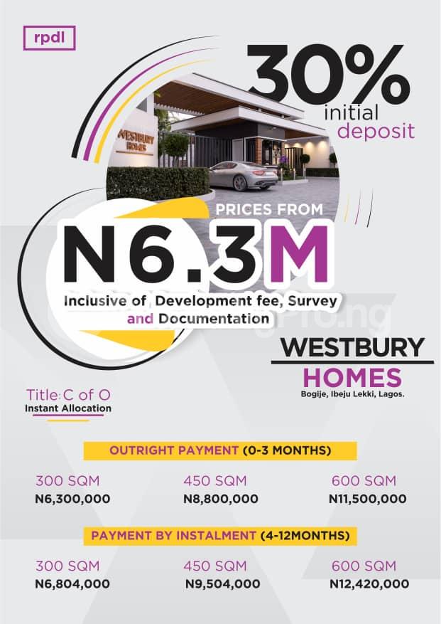 Land for sale 3mins To Sangotedo Shoprite. Bogije Lekki Lagos. Sangotedo Ajah Lagos