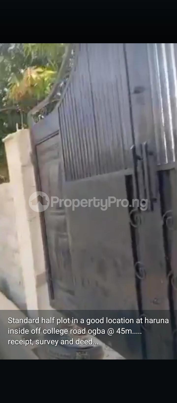 Land for sale Haruna College Ogba Lagos