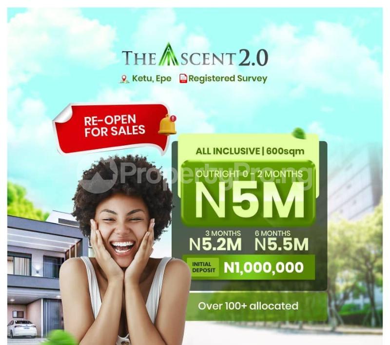 Land for sale Ketu Epe/ Ascent 2 Epe Lagos