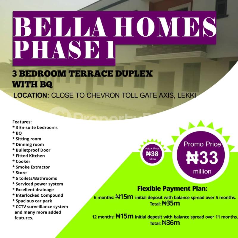 3 bedroom House for sale On Orchid Road, 2 Mins Drive Away From Orchid Hotel. chevron Lekki Lagos