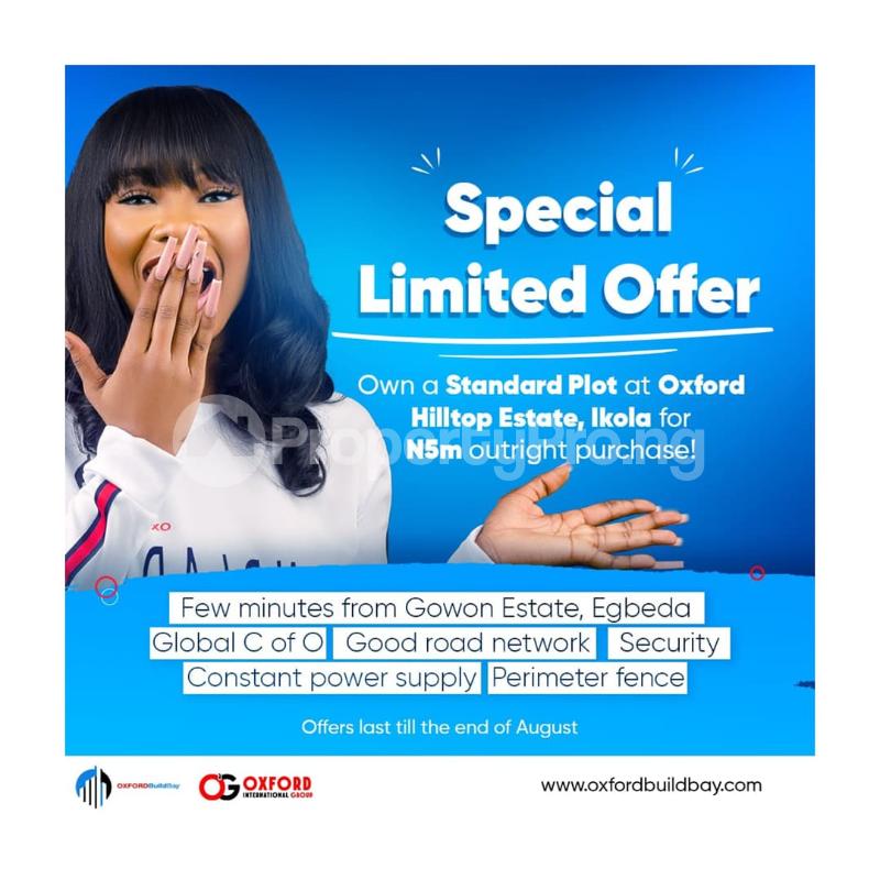 Land for sale Ikola Alagbado, Oxford Hill Estate Alimosho Lagos