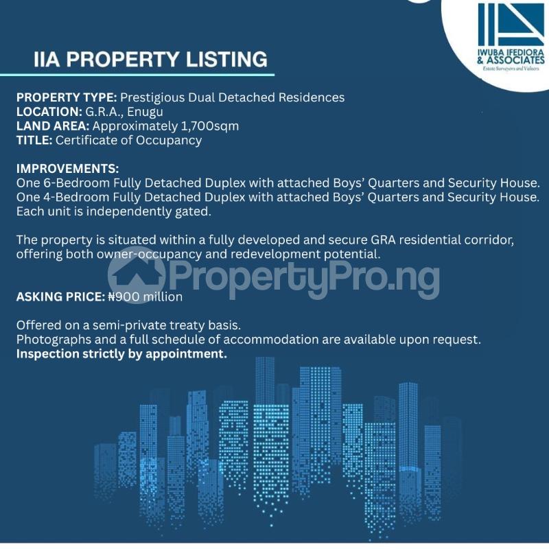 6 bedroom House for sale G.r.a., Enugu Enugu