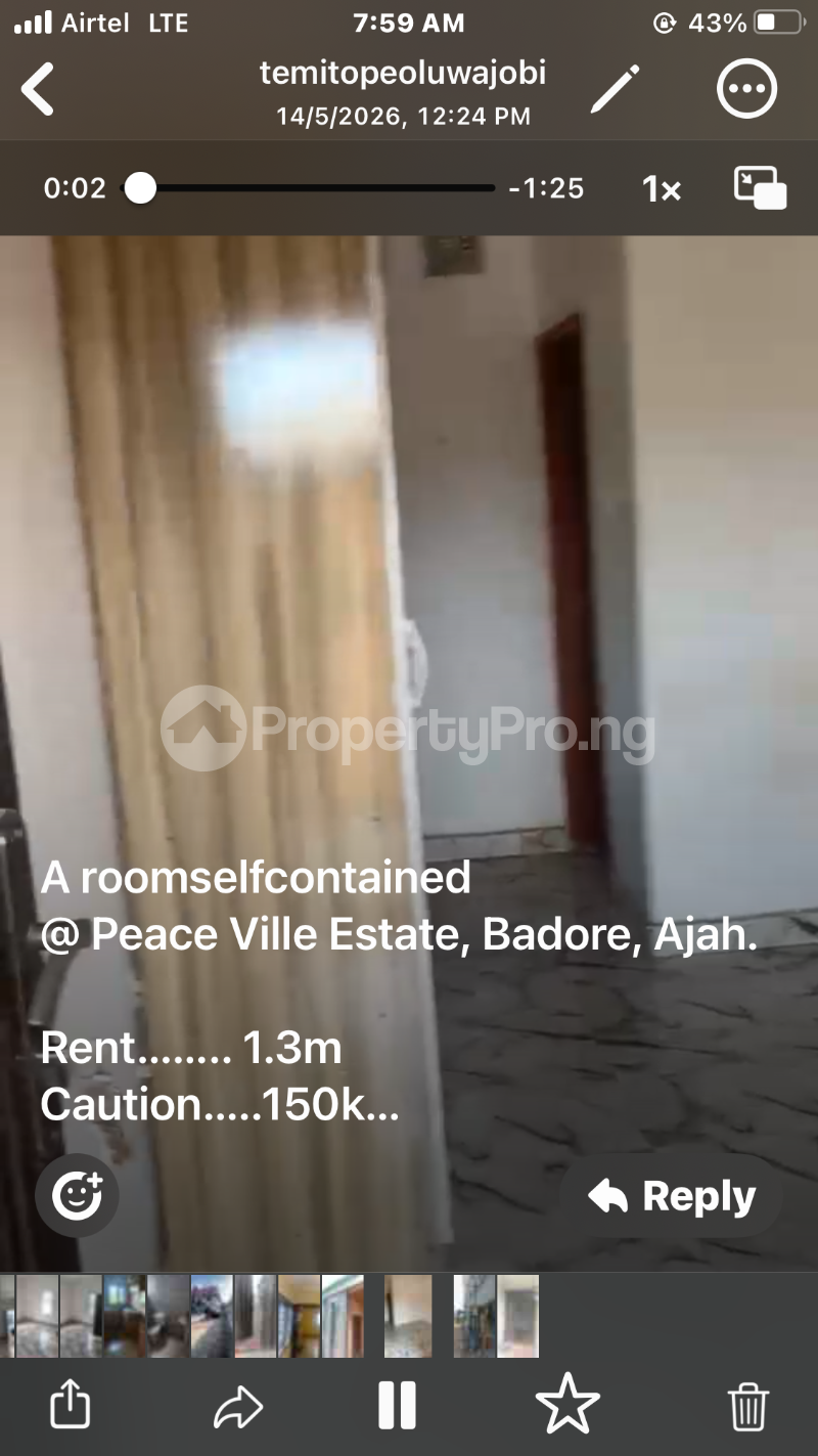 1 bedroom Flat / Apartment for rent Peace Ville Estate Badore Ajah Badore Ajah Lagos