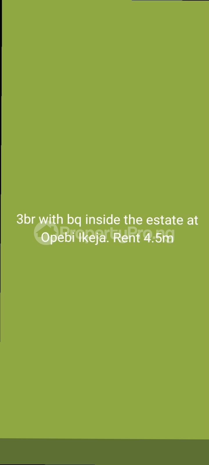 3 bedroom House for rent Opebi Ikeja Lagos