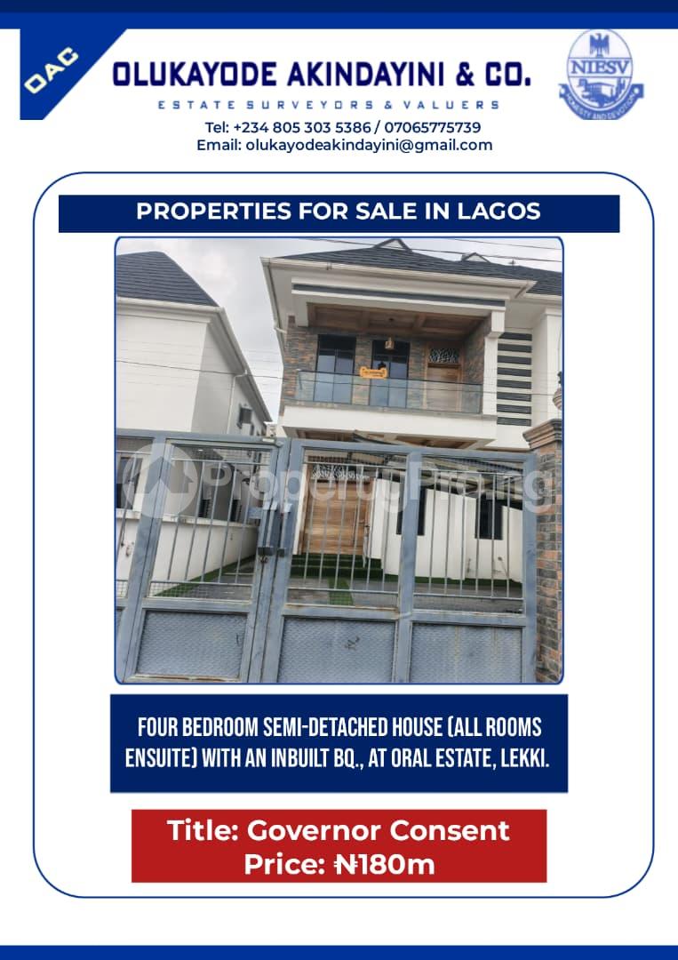 4 bedroom House for sale Oral Extension Oral Estate Lekki Lagos