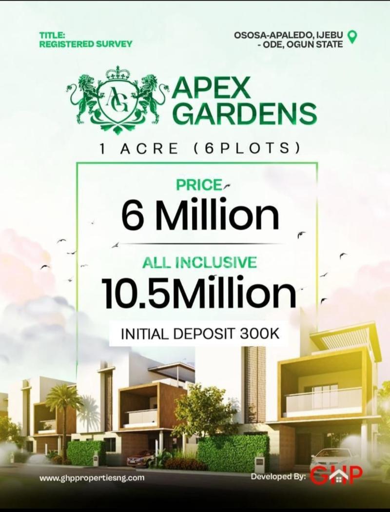 Land for sale Osasa Apaledo Ijebu Ode Ijebu Ode Ogun