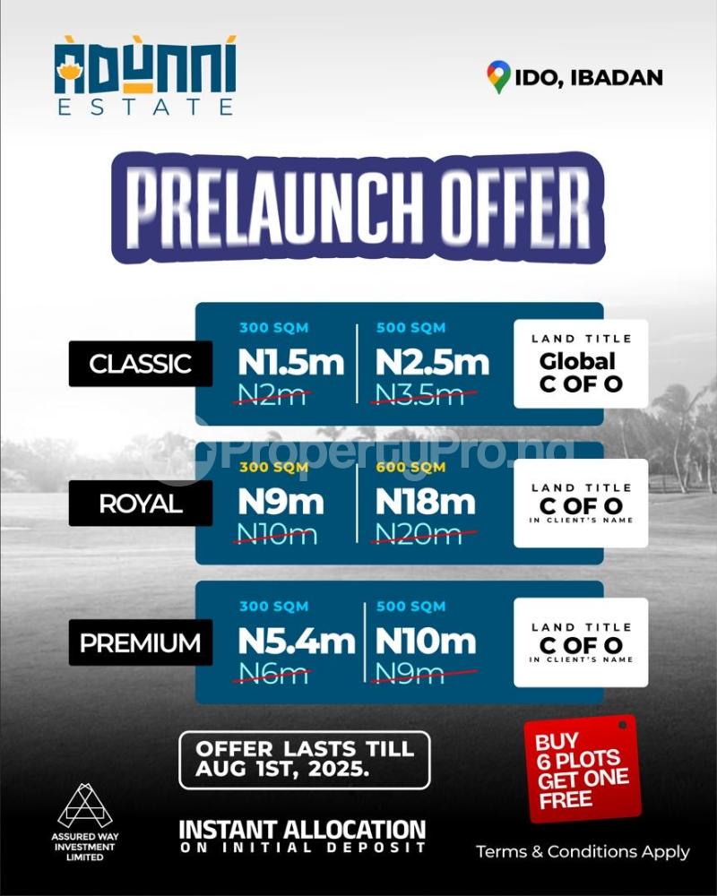 Land for sale Ido | Assured Way Limited| Ibadan Train Station, Ido Oyo